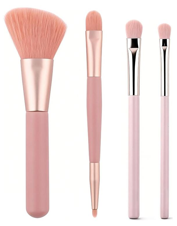 ZB-P001-G02: Rose and pink handle brush lineup