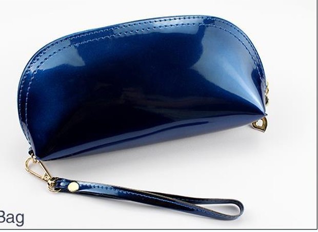 Navy pouch with wrist strap
