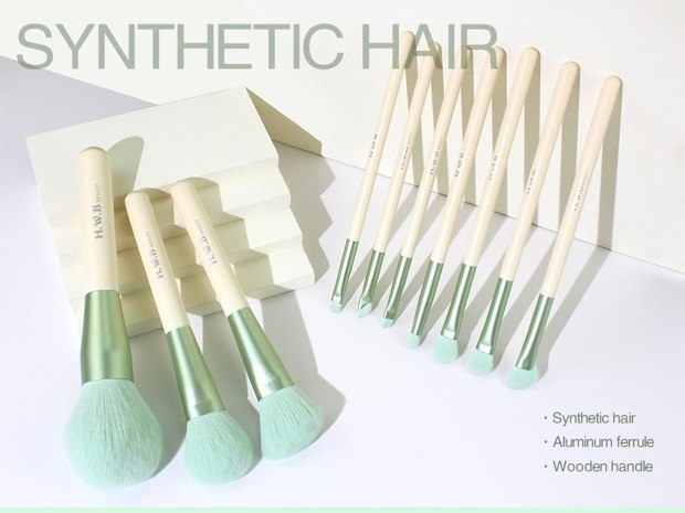 Cream handles mint ferrules and mint bristles