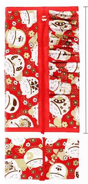 Red printed brush roll front and reverse