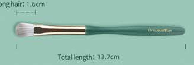 Flame blending - Green handles, gold-tone ferrules, pale brown/cream brush heads
