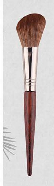 Angled contour - Deep red handles, silver-tone ferrules, brown and black/white heads