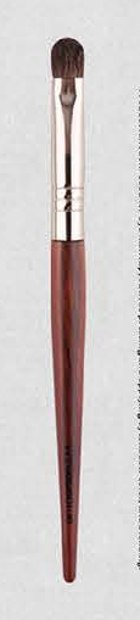Large eyeshadow - Deep red handles, silver-tone ferrules, brown and black/white heads