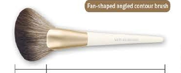 Angled contour - White handles, gold-tone ferrules, pale brown heads