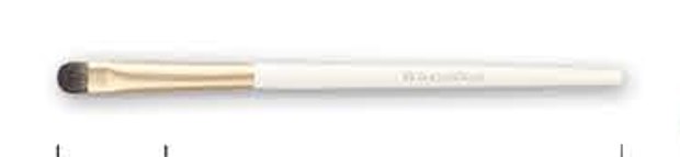 Detail eye - White handles, gold-tone ferrules, pale brown heads