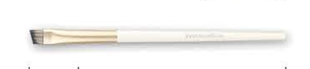 Angled brow - White handles, gold-tone ferrules, pale brown heads