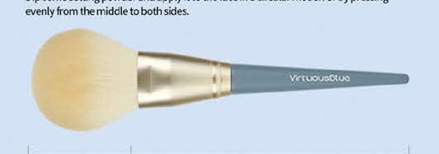 Powder - Blue-gray handles, gold-tone ferrules, cream heads