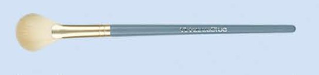 Fan highlighter - Blue-gray handles, gold-tone ferrules, cream heads