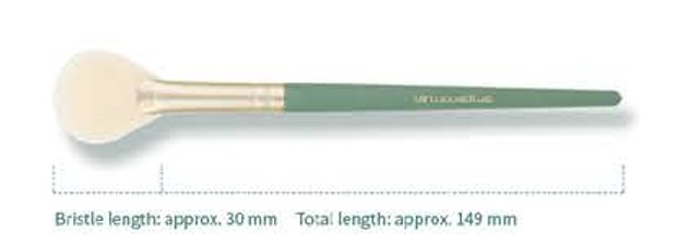 Fan highlighter - Mint green handles, gold-tone ferrules, cream heads