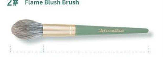 Flame blush - Mint green handles, gold-tone ferrules, gray-brown heads