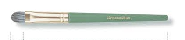 Flat concealer - Mint green handles, gold-tone ferrules, gray-brown heads