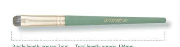 Small eyeshadow - Mint green handles, gold-tone ferrules, gray-brown heads