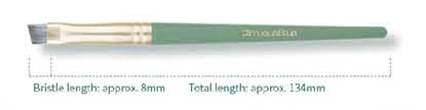 Angled brow - Mint green handles, gold-tone ferrules, gray-brown heads