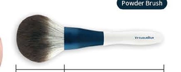 Powder - White handles, reflective-blue ferrules, dark gray/white heads