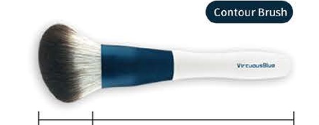 Angled contour - White handles, reflective-blue ferrules, dark gray/white heads