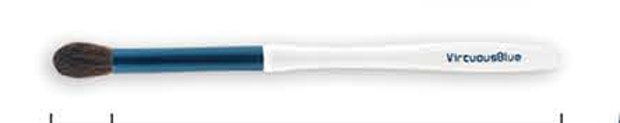Flame blending - White handles, reflective-blue ferrules, dark gray/white heads