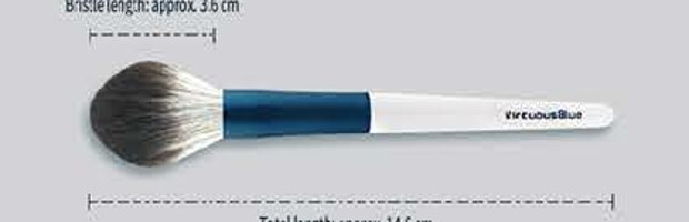 Blush - White handles, reflective-blue ferrules, pale brown heads