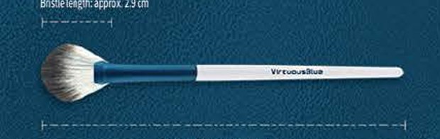 Highlighter - White handles, reflective-blue ferrules, pale brown heads