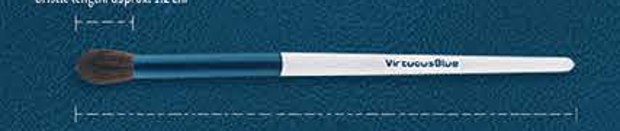 Flame blending - White handles, reflective-blue ferrules, pale brown heads