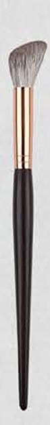 Angled highlight - Dark tapered handles, rose-gold-tone ferrules, dark or gray/white heads