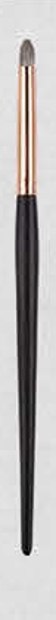 Fine detail - Dark tapered handles, rose-gold-tone ferrules, dark or gray/white heads