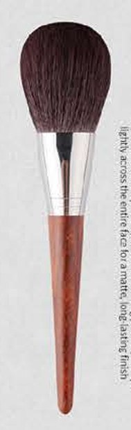 Round powder - Red-brown tapered handles, silver-tone ferrules, dark and white-tipped heads