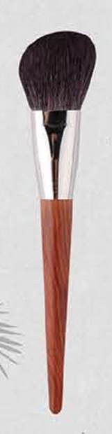 Angled contour - Red-brown tapered handles, silver-tone ferrules, dark and white-tipped heads