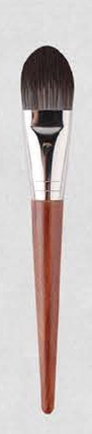 Foundation - Red-brown tapered handles, silver-tone ferrules, dark and white-tipped heads