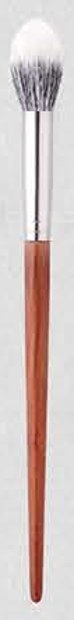 Small white-tipped face - Red-brown tapered handles, silver-tone ferrules, dark and white-tipped heads