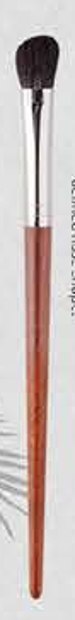 Small eyeshadow - Red-brown tapered handles, silver-tone ferrules, dark and white-tipped heads