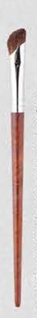 Angled nose - Red-brown tapered handles, silver-tone ferrules, dark and white-tipped heads