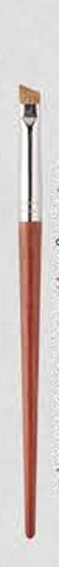 Angled brow - Red-brown tapered handles, silver-tone ferrules, dark and white-tipped heads