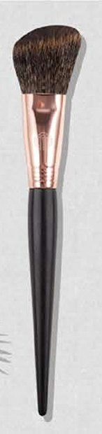 Angled contour - Dark tapered handles, rose-gold-tone ferrules, brown heads
