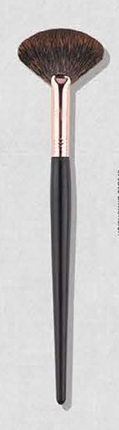 Fan highlighter - Dark tapered handles, rose-gold-tone ferrules, brown heads