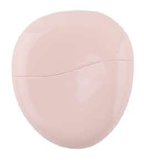 Pink oval closed capsule - Silver-tone, pastel, black and translucent-looking handles and bases