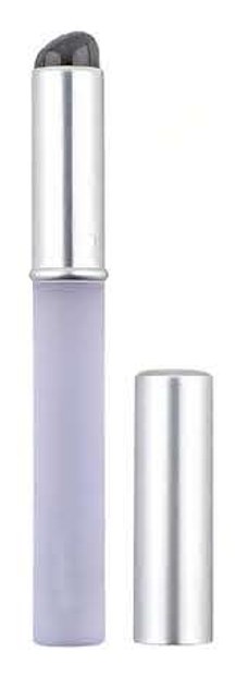 Lavender capped applicator and cap - Silver-tone, pastel, black and translucent-looking handles and bases