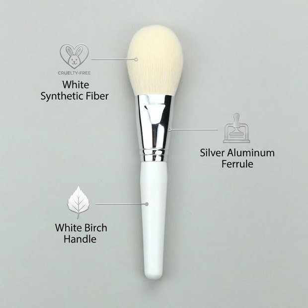 White handle rounded face brush