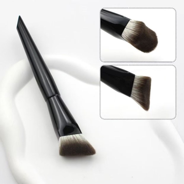 Black faceted pointed-handle angled brush