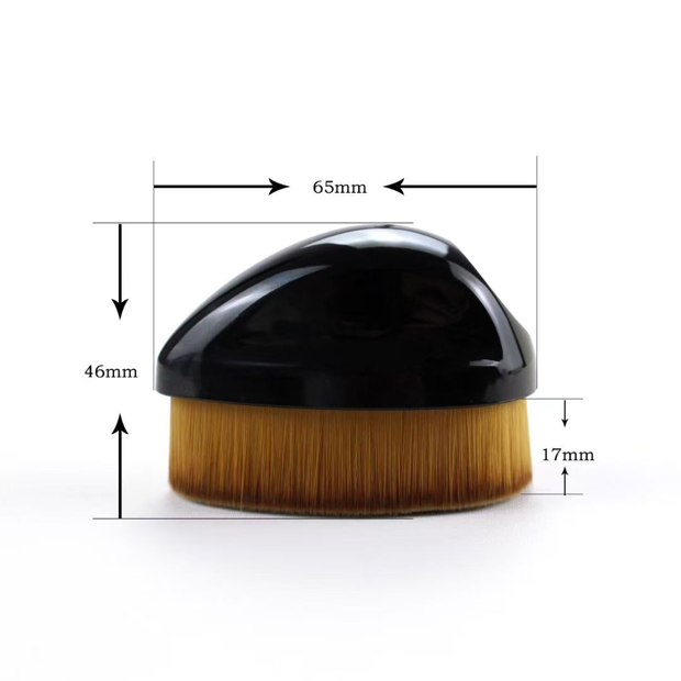Original black palm-grip brush side view with dimension annotations