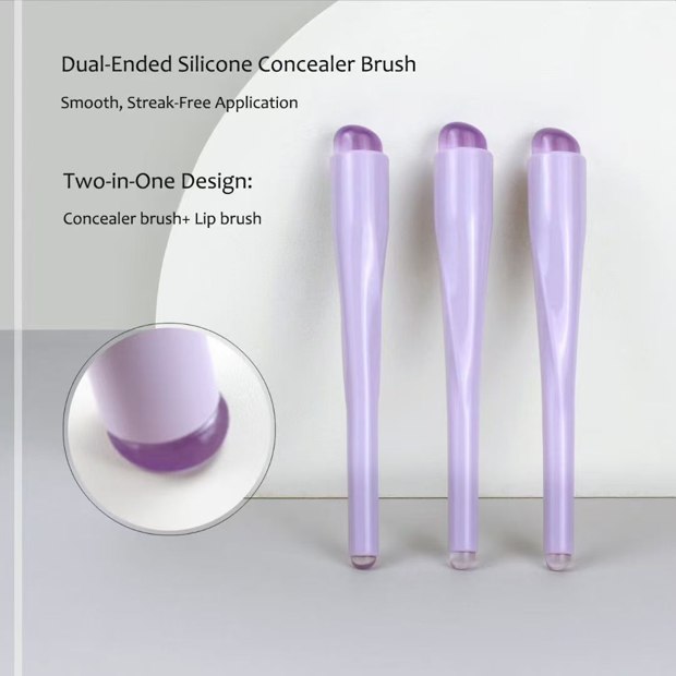 Original view of three lavender dual-ended rounded-tip applicators