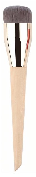 Flat rounded head, gold-tone ferrule and pale handle