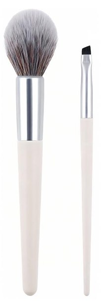 White handle brush pair