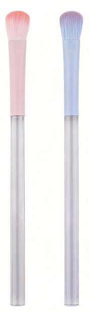 Gray handles with pastel pink and blue upper sections