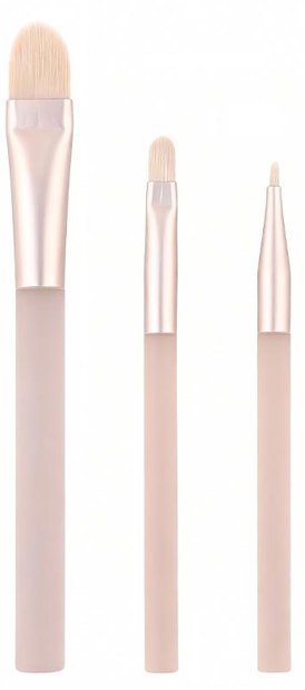 Pale pink handle precision brush trio