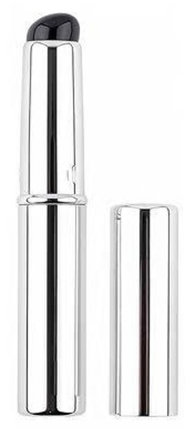 Dark rounded tip applicator with silver-tone base and cap
