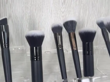 Closer view of the black-handle sample display