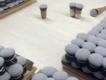 Brush-head trays and standing samples
