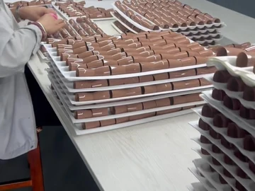 Side view of the stacked brush-body trays